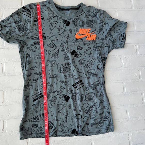 Nike Mens Honestly Print T-Shirt Grey Athletic Cut Black Graphic Cotton-sz M - Picture 4 of 6